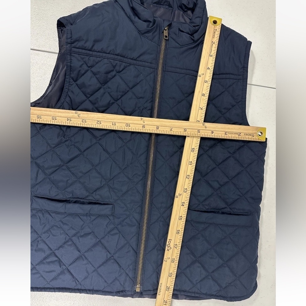 J Crew Crewcuts Sz L Kids Navy Blue Quilted Puffer Vest Zip Up - Picture 6 of 6